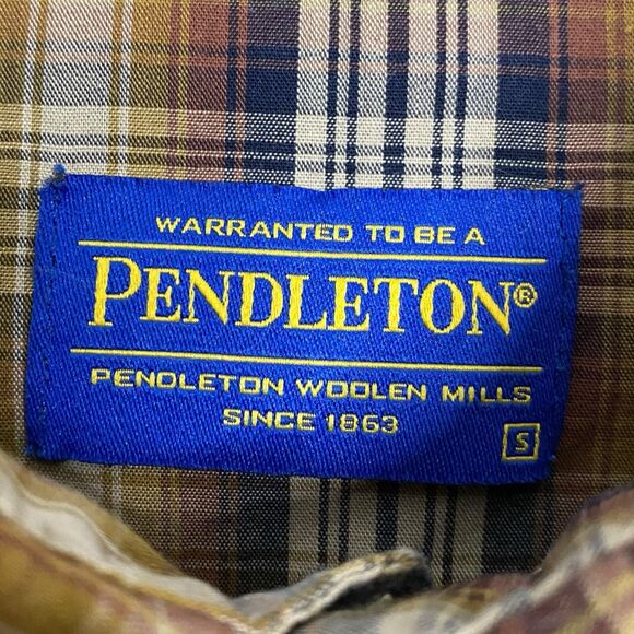Pendleton Pearl Snap Frontier Shirt Mens S Long Sleeve Plaid Button Up Western - Picture 3 of 13